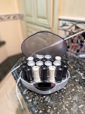 Remington Black and White Hot Roller Set with Storage Base